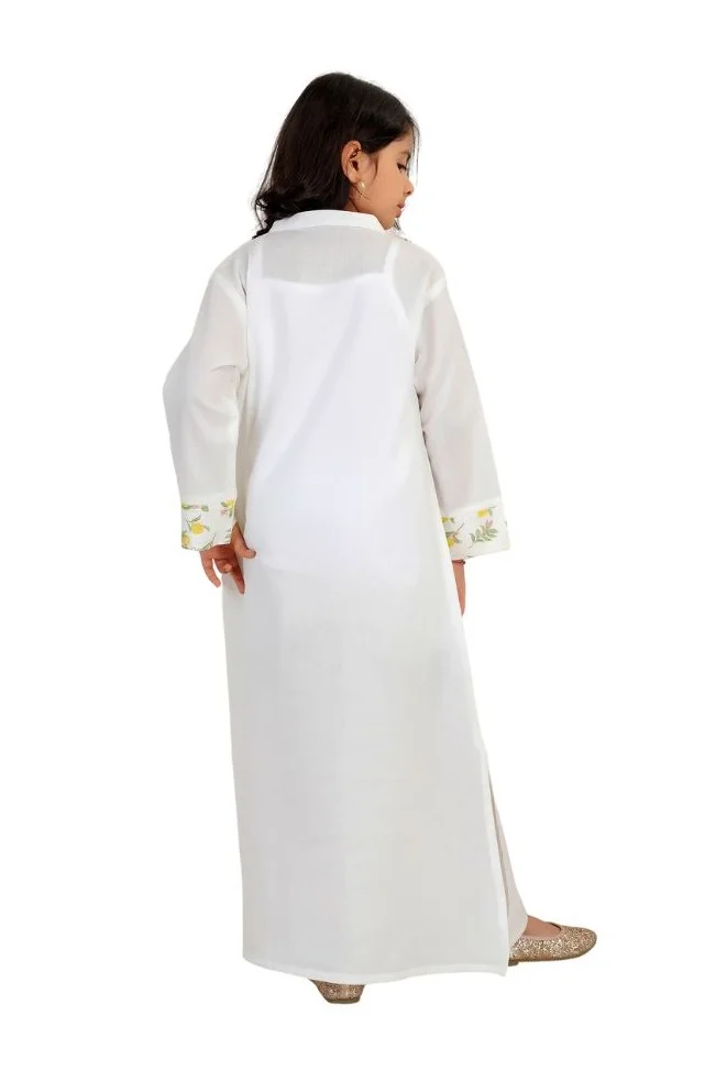 Artemea  SOFT PREMIUM LINEN LOOK COTTON FABRIC WITH PRINTED YOKE ANDPOCKETS WITH LACE DETAILS for Women | Best Price UAE