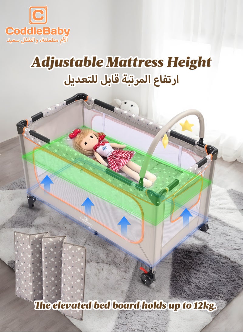 الأم مطمئنة، والطفل سعيد. حواجز لعب للأطفال والرضع من CoddleBaby  - Image 2