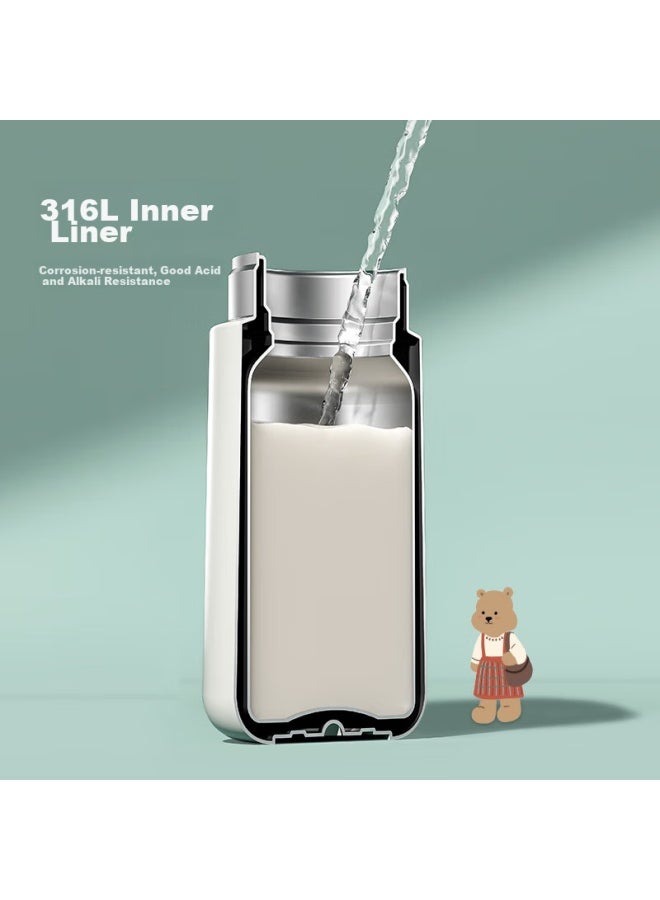 Fga Fuguang Straw Insulated Cup, 316 Stainless Steel, Children's Thermos, Coffee Mug For Men And Women, Student Water Bottle - Image 1
