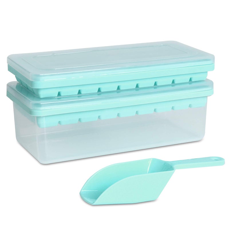 Foodgrade Silicone Ice Cube Tray with Lid and Storage Bin for Freezer EasyRelease 2  36 Small Nugget Ice Trays 1 ice Bucket  Scoop Flexible Ice Cube Molds with Ice Container