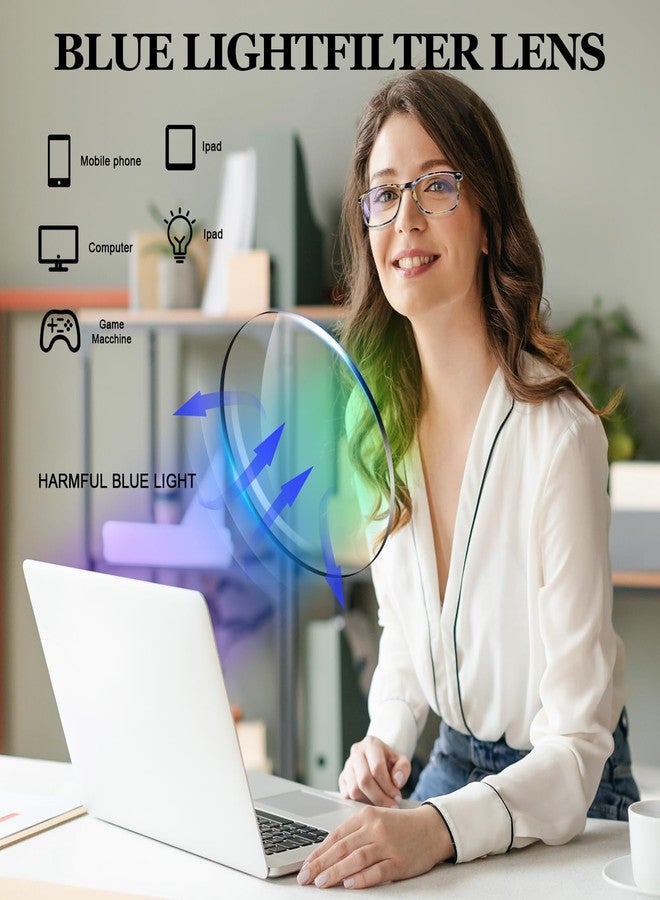 Sumkyle Progressive Multifocus Reading Glasses for Women Blue Light Block Computer Readers Stylish Spring Hinge Eyeglasses, 3 Mix C5, Medium - Image 4