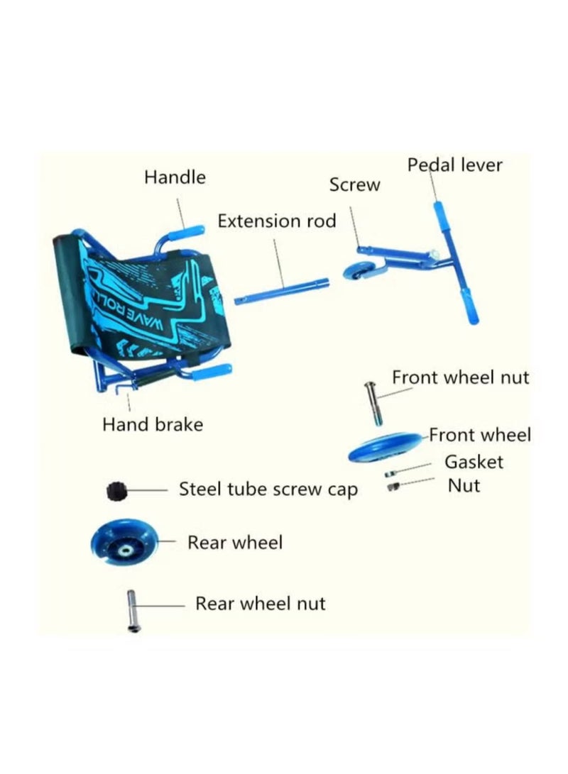 StarKids Balanced Wave Roller with Seat, Blue - Image 4