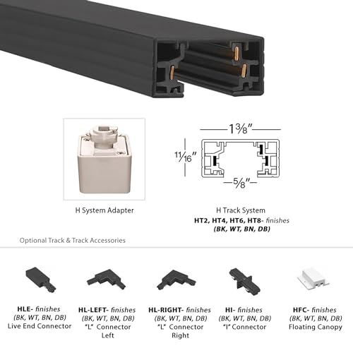 WAC Lighting, H Track I Connector in Black - Image 3