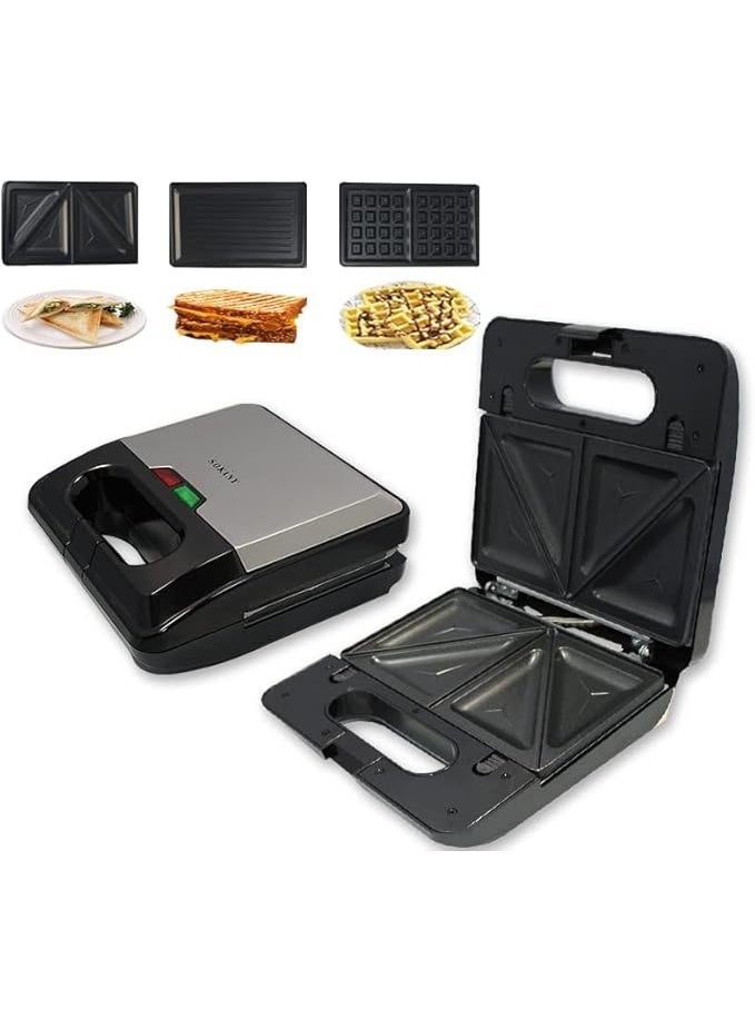 سوكاني صانعة الساندويتشات 3 في 1، فضية، 750 واط، KJ-303 - Image 2