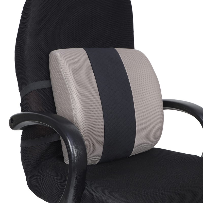 Cushows Memory Foam Lumbar Back Support Pain Relief Pillow for Back Pain, Ideal for Office Chair, Car Seat, Home Chair, Posture Correction, Lower Back Support with Adjustable Belts (15" x 15" inch) - Image 2