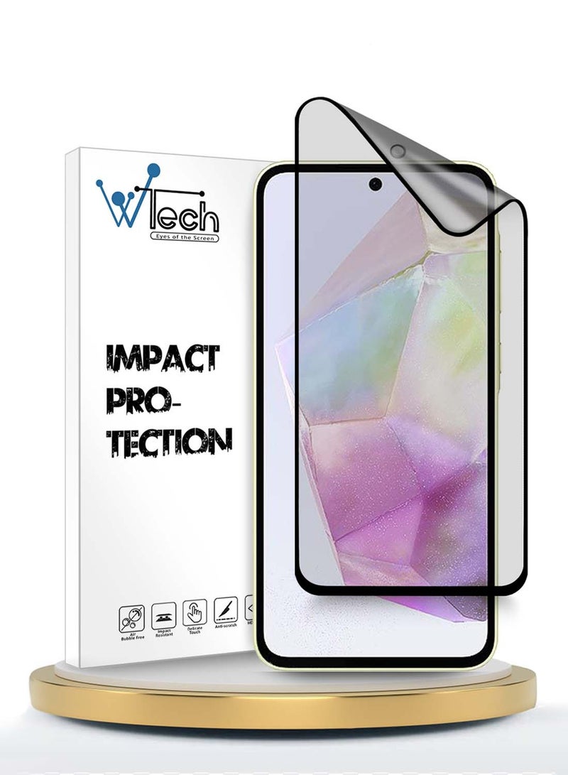 Wtech Samsung Galaxy A36 5G 2024 Premium Nano Ceramic Full Glue Full Cover Matte Flexible Screen Protector - Clear/Black - Image 1