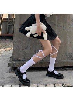 Generic Lolita Cross-Tie Over-Knee Socks Summer HollowStrap pure white Strap pure white 