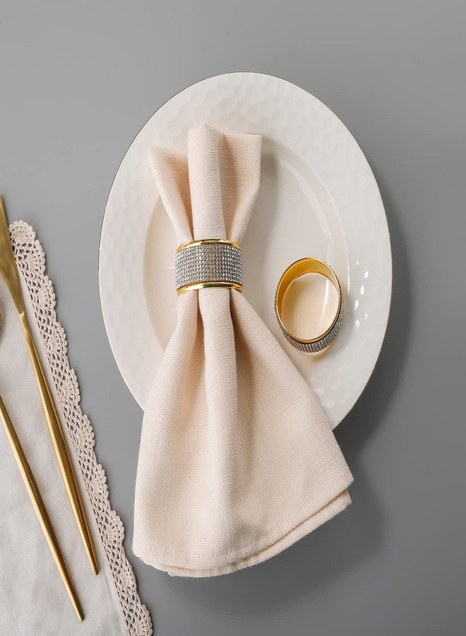 Joyindecor Crystal Napkin Rings Set of 6 - Round Diamond Metal Napkin Ring Holders for Home Family Gathering Dinner Table and Party Wedding Holidays Banquet Bridal Shower (Gold) - Image 4
