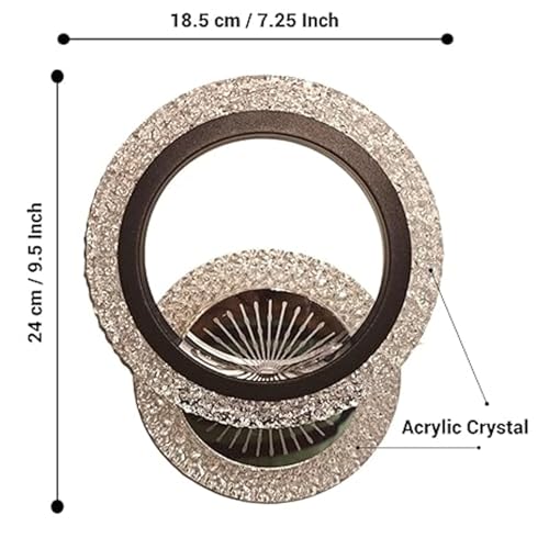 WHITERAY Modern Inbuilt LED Wall Light with Elegant Acrylic Crystal Rings Energy Efficient Lighting Fixture Decorative Indoor Wall Lamp for Living Room, Bedroom, Hallway, Staircase, Muesum - Image 3