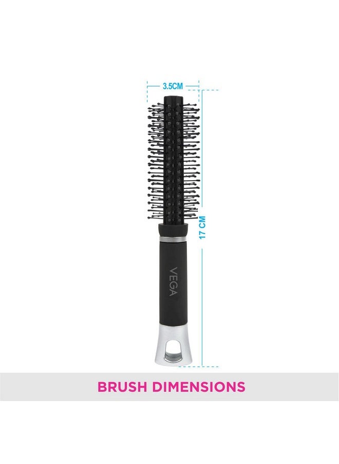 Vega Mini Round Hair Brush (India'S No.1* Hair Brush Brand) For Adding Curls, Volume & Waves In Hairs| Men And Women| All Hair Types (R6-Rb)  - Image 3