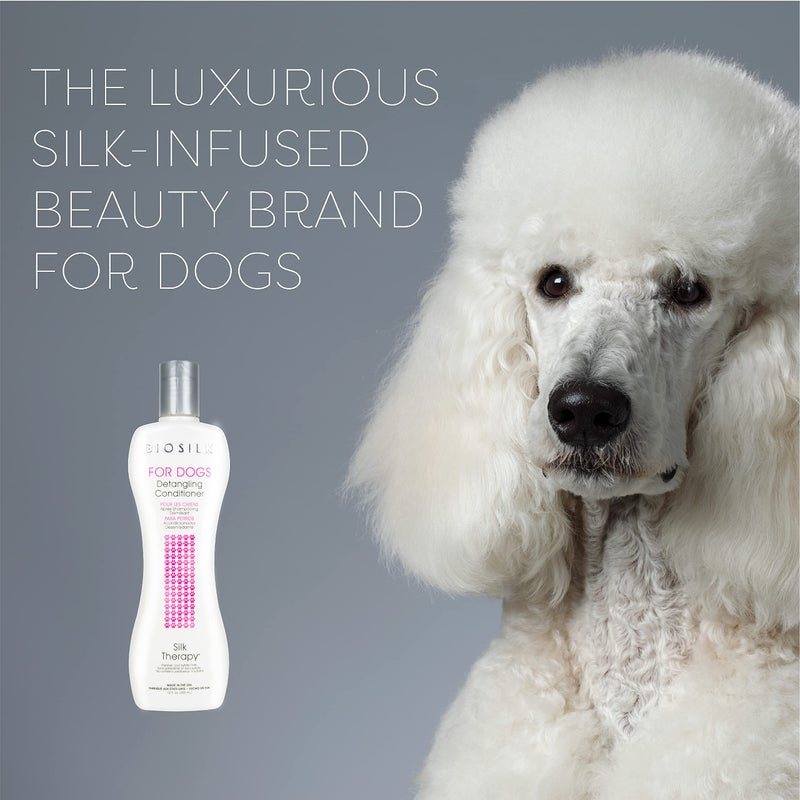 BioSilk for Dogs Silk Therapy Dog Detangling Conditioner, Dog Coat Conditioner to Help Smooth Knots and Tangles and Support Soft Manageable Coats during Routine Grooming, 12 Fl Oz - Image 4