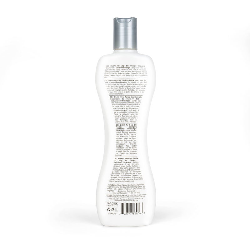 BioSilk for Dogs Silk Therapy Dog Detangling Conditioner, Dog Coat Conditioner to Help Smooth Knots and Tangles and Support Soft Manageable Coats during Routine Grooming, 12 Fl Oz - Image 5
