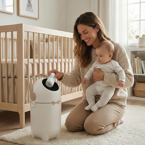 iTouchless OdorLocking Diaper Pail 2026 AwardWinning Ag Silver Ion Nursery Bin Fits Any Bag No Refills Needed Includes 20 LeakProof Bags Hold 300 Diapers Boho White Baby Registry Gift - Image 3