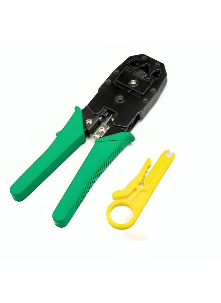 XIKKART XIKKART RJ45 Crimping Tool Kit Wire Stripper and Cutter 3 in 1 modular crimping tool rj45 network lan crimping tool kit set for Rj45 Rj11 Cat5ECat6 lan cable cutter tool Muticolor  - Image 1