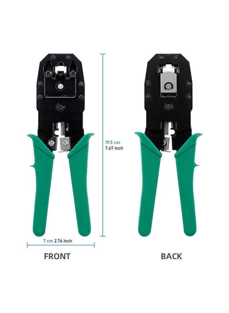 XIKKART XIKKART RJ45 Crimping Tool Kit Wire Stripper and Cutter 3 in 1 modular crimping tool rj45 network lan crimping tool kit set for Rj45 Rj11 Cat5ECat6 lan cable cutter tool Muticolor  - Image 4