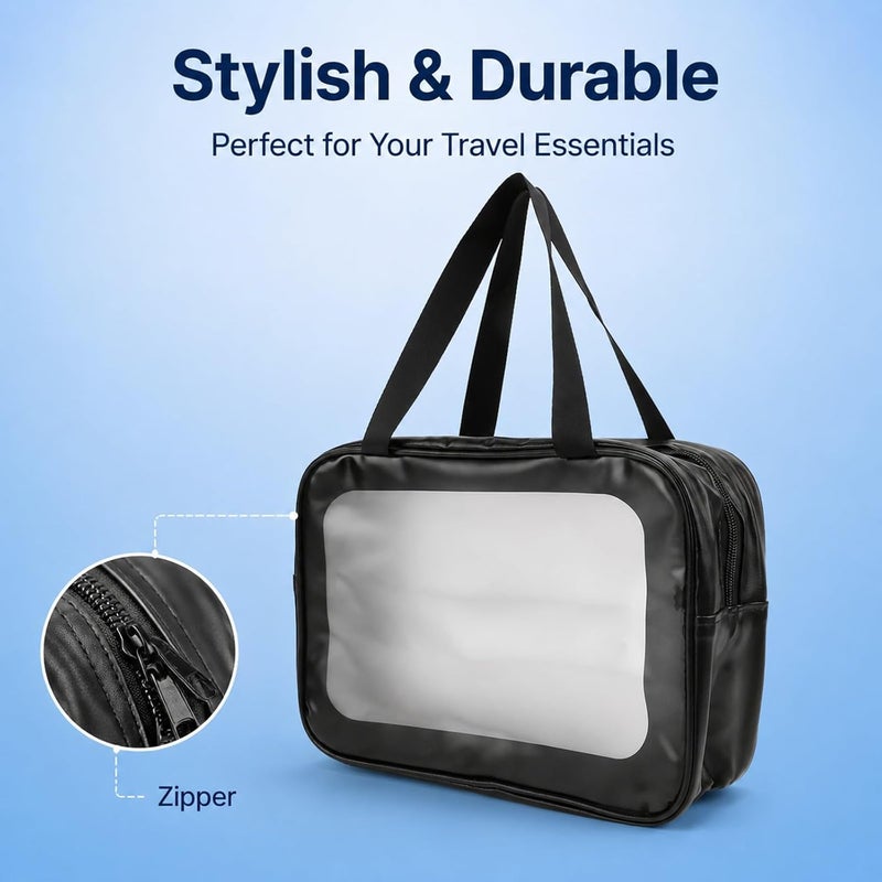 Waterproof Travel Storage Bag, Clear Plastic Cosmetic Makeup Bag, 30x21x9cm - Durable PVC Material, Translucent Design, Ideal for Women and Girls - Image 2