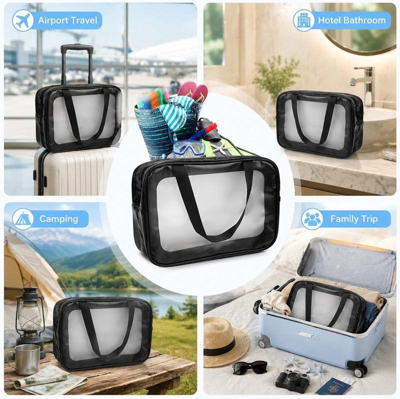 Waterproof Travel Storage Bag, Clear Plastic Cosmetic Makeup Bag, 30x21x9cm - Durable PVC Material, Translucent Design, Ideal for Women and Girls - Image 4