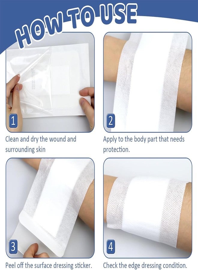Vihaanta 10PCS Hydrocolloid Dressing, Silicone Foam Dressing Waterproof Bandage, Wound Dressings Adhesive, 10x20cm Sterile Wound Pads for Post-Surgery Care, Chronic Wound Maintenance, Pressure Sore Prevention - Image 3