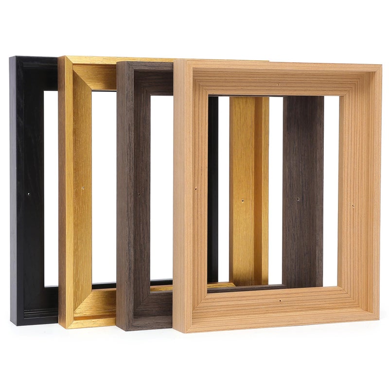 YIVIVEN Real Solid Wood Canvas Floater Frame 12x12 Canvas Floating Frame for 0609 Deep Paintings Artwork Oil Painting Frames Black 12x12 - Image 2