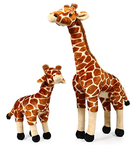 Ice King Bear Mom and Baby Stuffed Animals Set Zoo Wild Animals Giraffe - Image 1