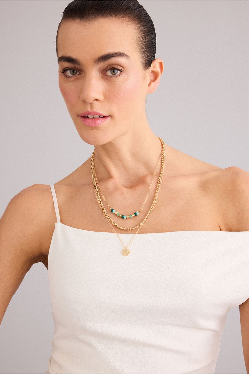 DeFacto Gold Woman Woman 3 Piece Necklace Set Casual - Image 1