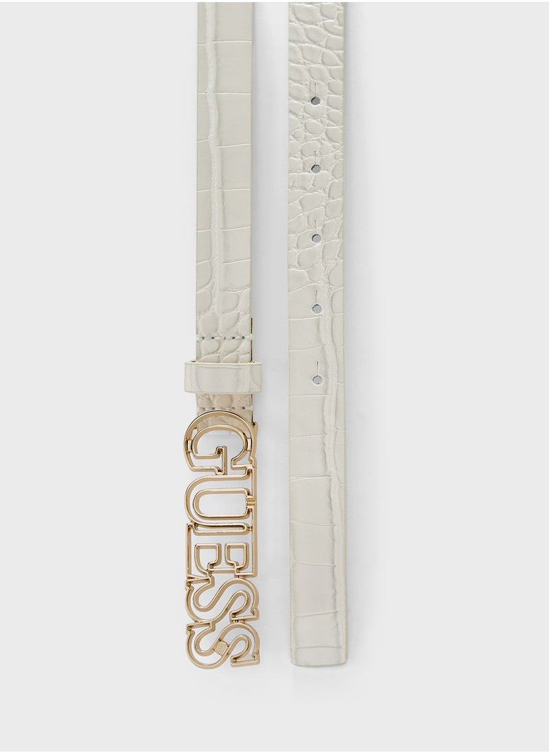 GUESS Logo Detailed Allocated Hole  Belt  - Image 2