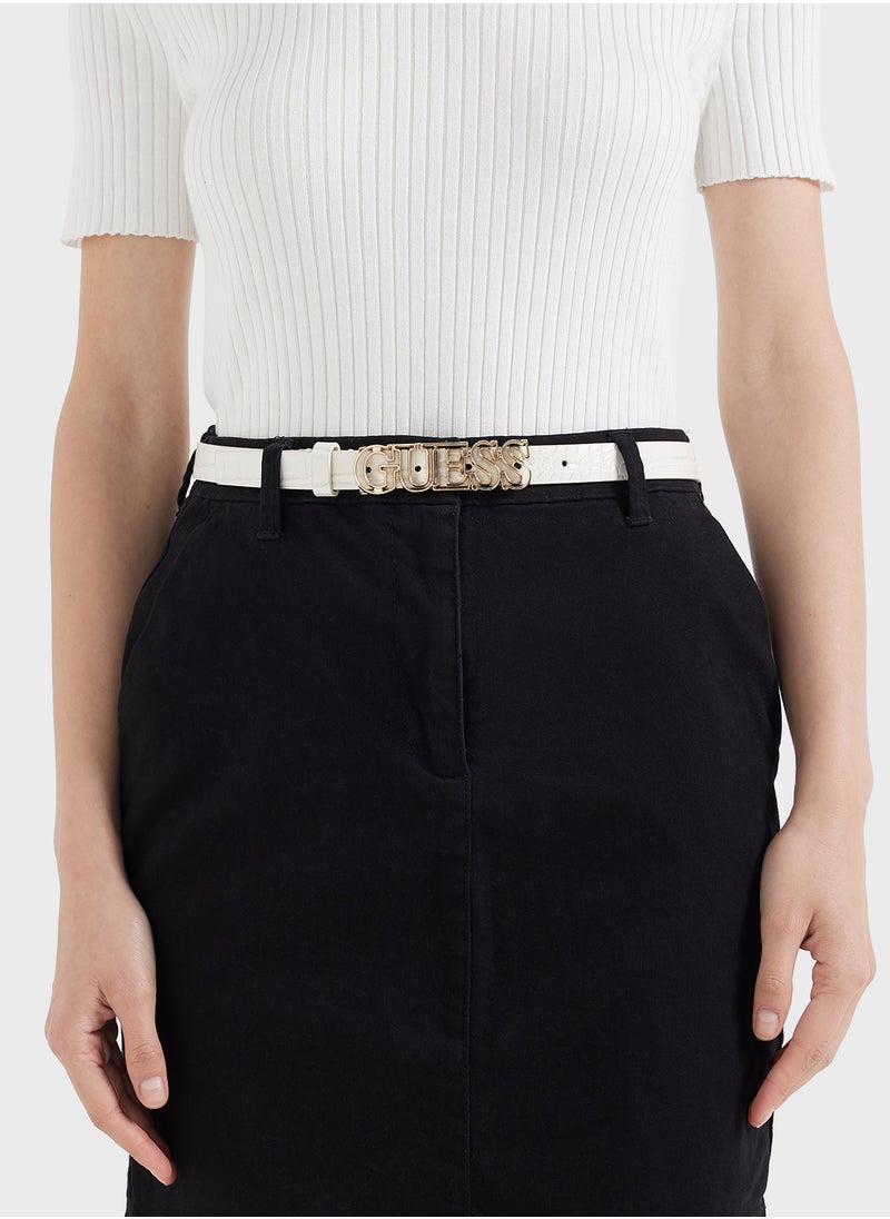 GUESS Logo Detailed Allocated Hole  Belt  - Image 3