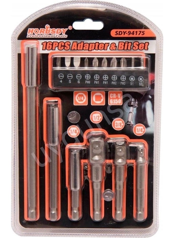 Hesaplı Hırdavat Affordable Hardware 16 Piece Bits Tip Adapter Set Realöz  - Image 1