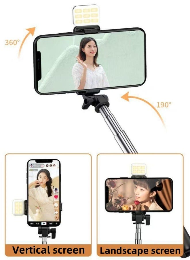 Angola Panda Convenient mobile phone tripod, selfie stick tripod with fill light, 70cm extendable selfie stick, extendable selfie stick and flexible mobile phone tripod stand with wireless remote control, compatible with iPhone, Samsung, Huawei smartphones, etc - Image 5
