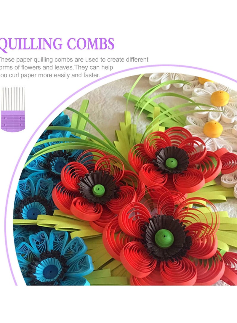 GGOOT 2pcs Quilling Paper Combs Art Crimper Quilling Comb Stainless Steel Paper Combs Tools DIY Paper Quilling Supply - Image 3