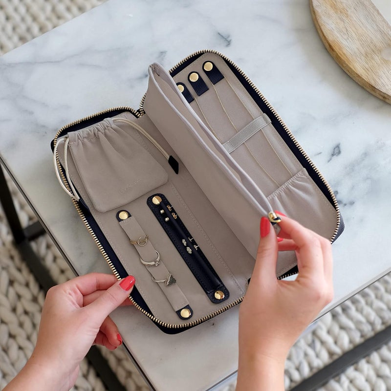 Stackers Navy Pebble Jewellery Roll - Image 2