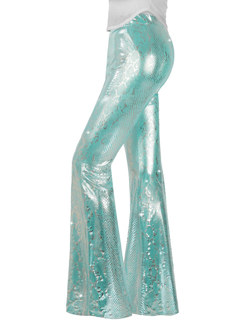 Nawgut Sequin Flare Pants Sparkly Glitter High Waisted Bell Bottoms Leggings Party Disco Clubwear for Women-Small Mint - Image 1