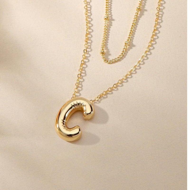 Panshi Gold Initial Necklaces For Women Teens Gifts Layered Choker Bubble Letter Necklace Gold Jewelry Teen Gift Trendy Stuff Personalized Gifts For Women Her C - Image 2