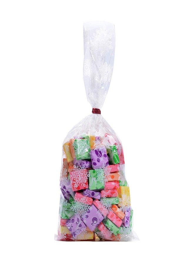 luakesa 100 Pieces Christmas Treat Candy Bags,Clear Snowflake Cookie Cellophane Bags with Twist Ties for Christmas Holiday Party Goody Supplies (White) - Image 3