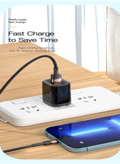 ESSAGER High quality braided cable USB To iPhone,1 meter long, supports fast charging, Black  - Image 4