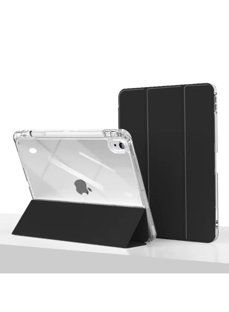 for iPad mini (2024/2021) 7th/6th 8.3-InchCase Cover ,Transparent Airbag With Pen Slot For Anti Drop, Tablet Protective Cover, Triple Fold Multi Angle Design, Automatic Wake-up/sleep, Soft Leather - Image 1