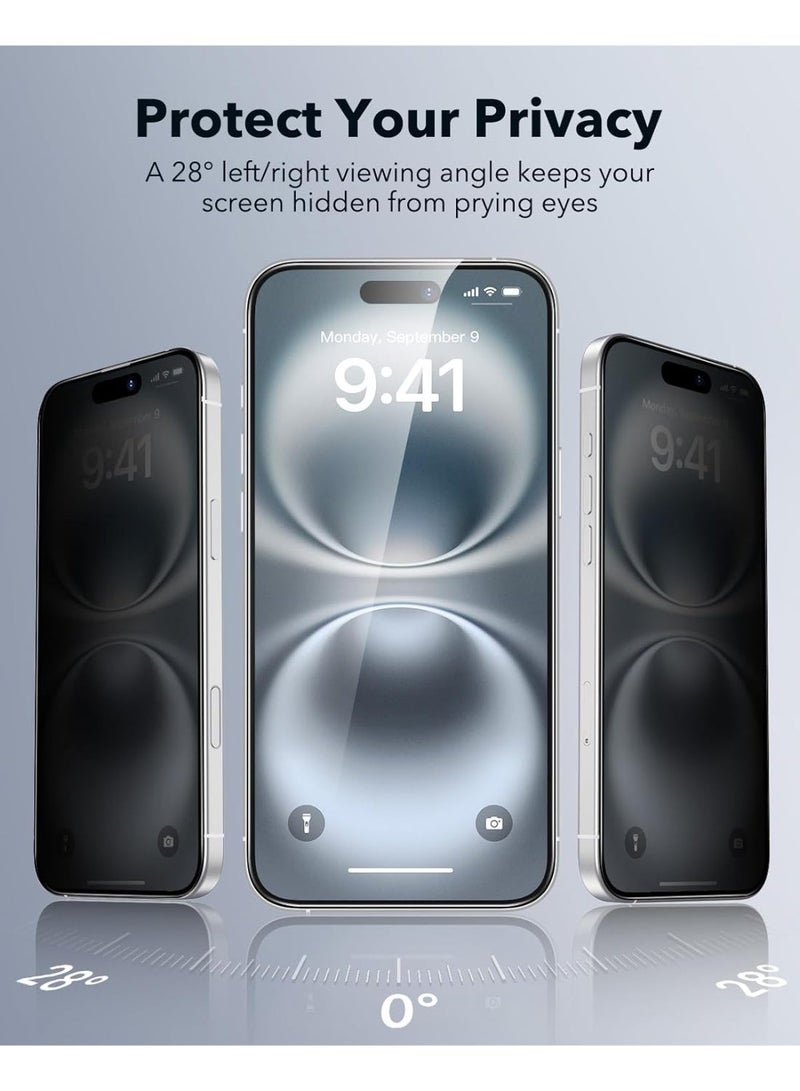 Glass Privacy Screen Protector for iPhone16 | Premium Anti-Spy Tempered Glass-9Hardness Impact Resistant  | HD Clear, Ultra-Sensitive Touch, Full Coverage Screen Protector Easy Installation - Image 4