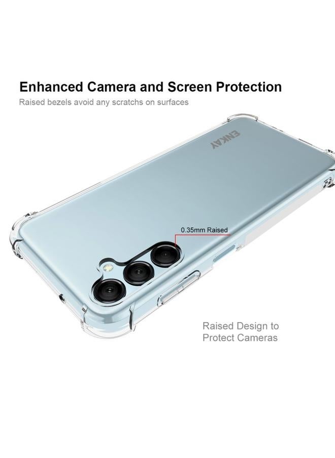 جرين تايجر حافظة هاتف Smausng Galaxy M14 ENKAY شفافة من مادة TPU مقاومة للصدمات مع طبقة زجاجية - Image 3