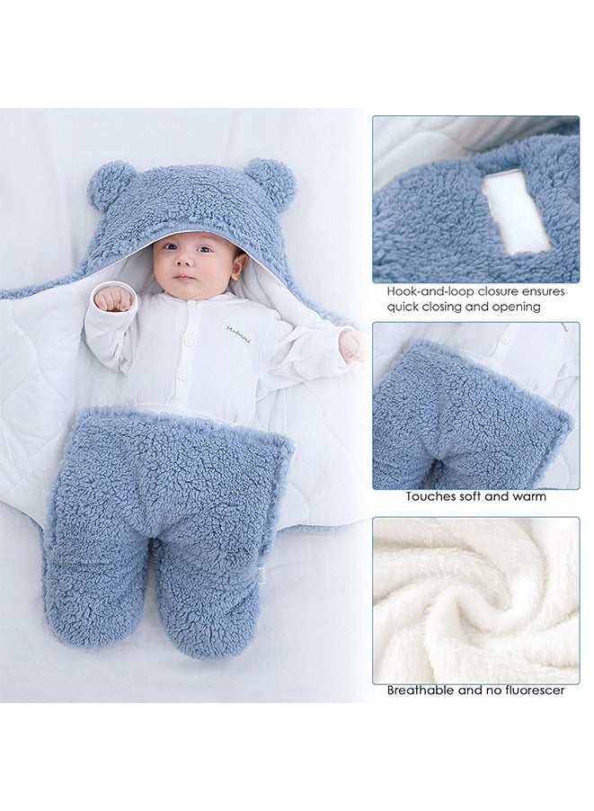 Baby Swaddle Newborn Cute Receiving Blanket Soft Hooded Wrap Sleeping Bag（Suitable for babies 0-6 months old） - Image 2