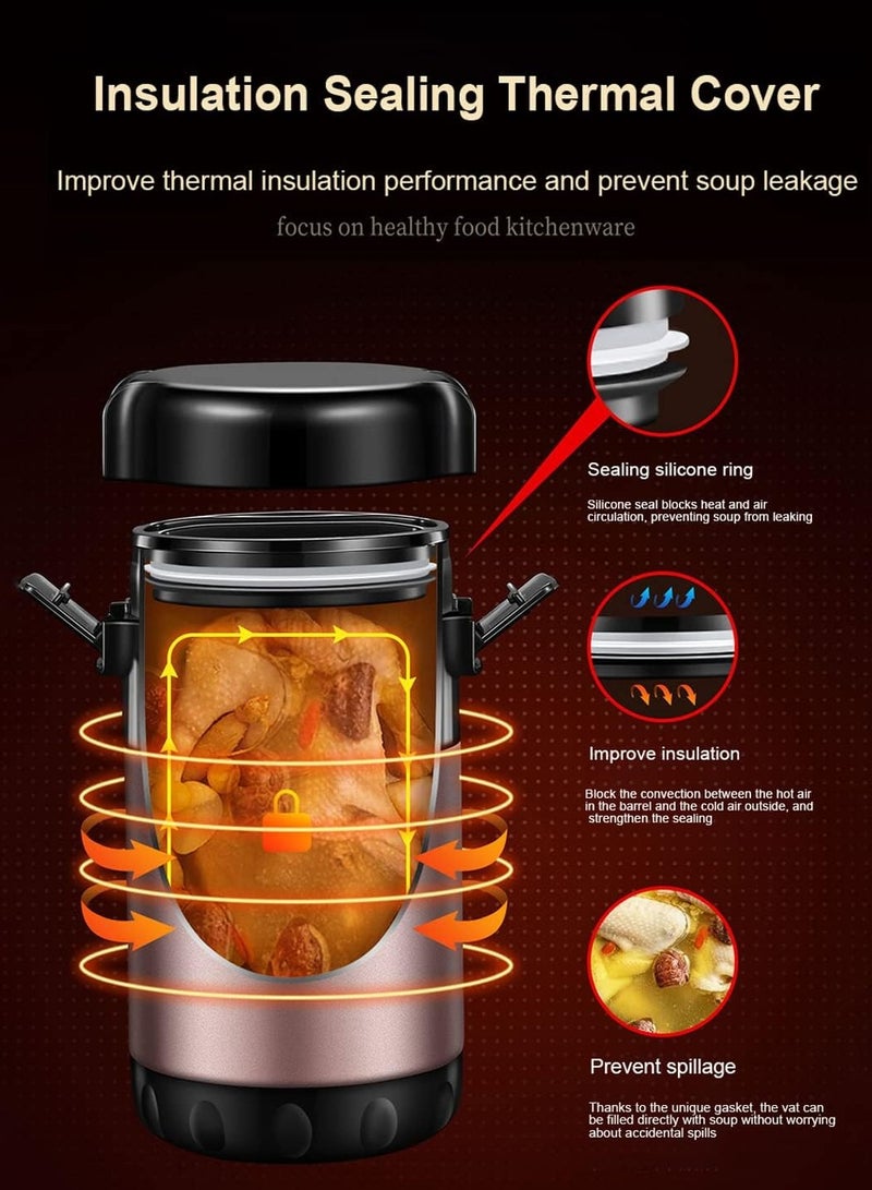 Magic 2.6L Stainless Steel Lunch Box Food Thermal Lunch Box Insulated Thermal Container Soup Thermos Containers for Hot Food 12 Hour Warm Leakproof Bento Box Pink - Image 3