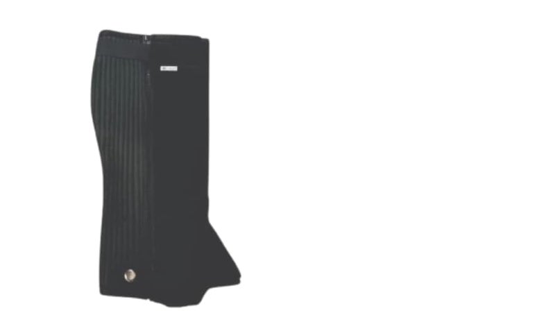 DEFENCER Horse Riding Half Chaps Gaiters || Equestrian/New Unisex/Washable || Leather Horse Riding Gaitors - Black - Image 1
