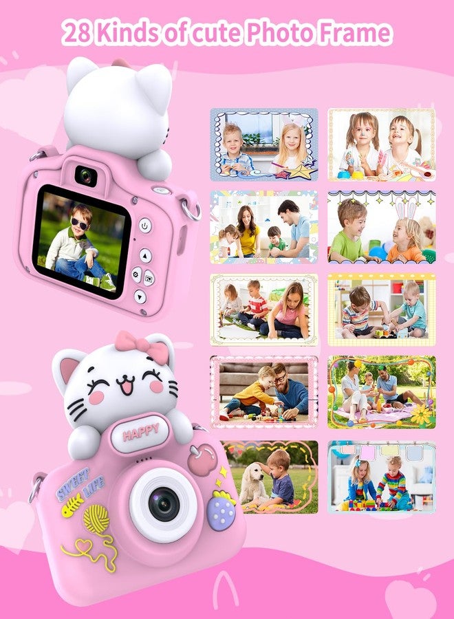 VETEK Kids Camera for Boys and Girls, Digital Camera for Kids Toy, Toddler Camcorder Birthday for Age 3 4 5 6 7 8 9 10 with 16GB SD Card, Video Recorder 1080P HD IPS 2 Inch(Pink) - Image 2