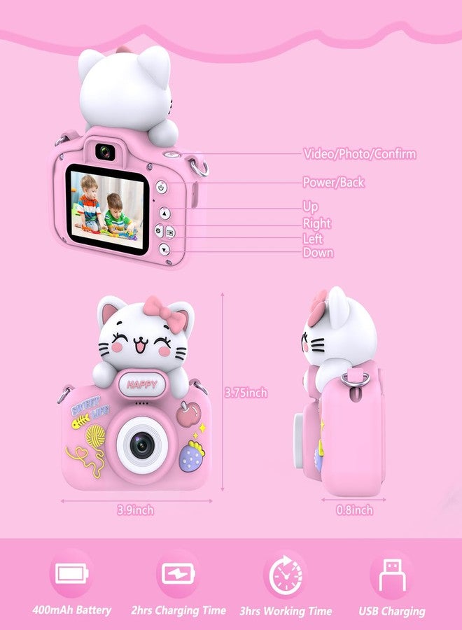 VETEK Kids Camera for Boys and Girls, Digital Camera for Kids Toy, Toddler Camcorder Birthday for Age 3 4 5 6 7 8 9 10 with 16GB SD Card, Video Recorder 1080P HD IPS 2 Inch(Pink) - Image 3