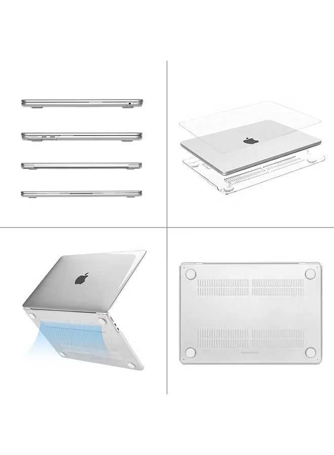 Rock Pow Case Compatible with MacBook Air 13 inch Case 2025 2024 2023 2022 M4 A3240 M3 A3113 M2 A2681 Plastic Hard Shell + TPU Keyboard Skin Cover for MacBook Air 13.6 inch Case, Crystal Clear - Image 3