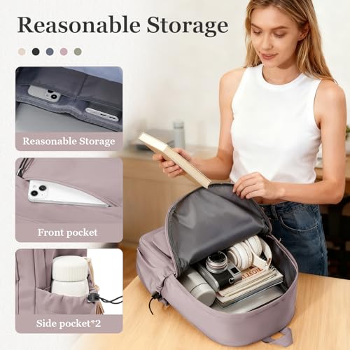WEPOET High School Bags Casual Daypack For Men Women Lightweight College Bookbag Waterproof Purple School Backpacks For Girls Boys Travel Laptop bag - Image 4
