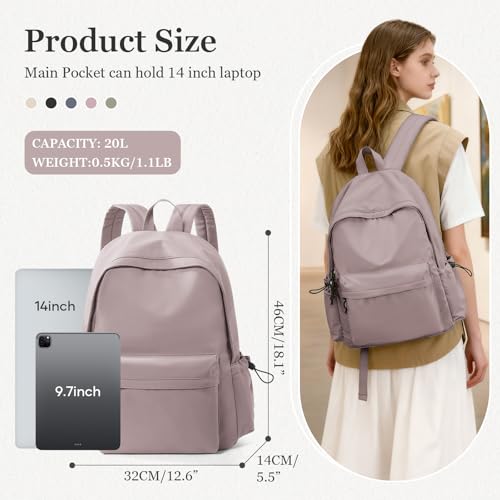 WEPOET High School Bags Casual Daypack For Men Women Lightweight College Bookbag Waterproof Purple School Backpacks For Girls Boys Travel Laptop bag - Image 2