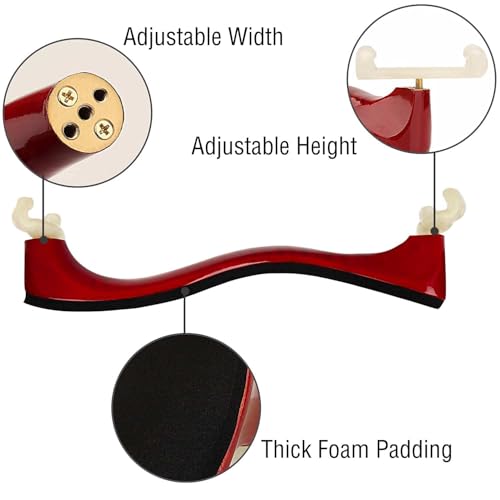 PERLMAN Violin Shoulder Rest for 3/4 Size 4/4 Size, Adjustable Shoulder Rest for Violin, with Height Adjustable Feet Comfortable Foam Pad for Kids Adults - Image 5