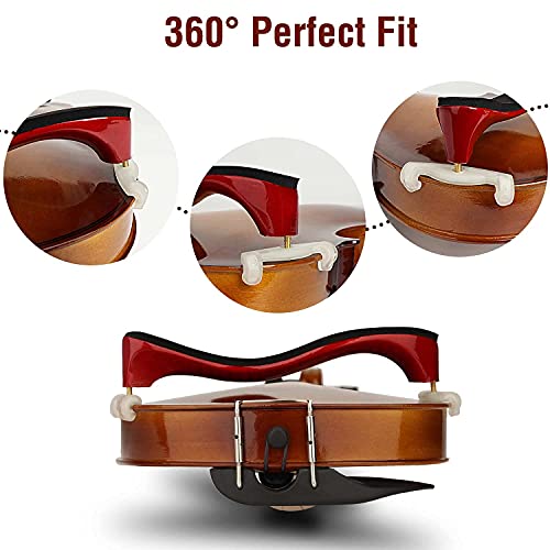 PERLMAN Violin Shoulder Rest for 3/4 Size 4/4 Size, Adjustable Shoulder Rest for Violin, with Height Adjustable Feet Comfortable Foam Pad for Kids Adults - Image 4