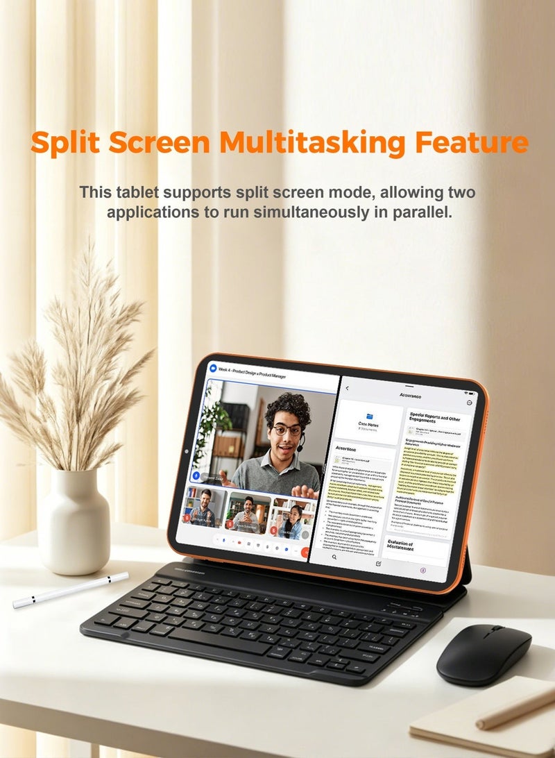 Umiio Smart Tablet i18 Pro Max 10.1-inch HD Display with Bluetooth Keyboard And Mouse 16GB RAM 1TB ROM Dual SIM 5G Network Android Tab8+16MP Camera WiFi GPS Slim Kids Tablet -White - Image 3