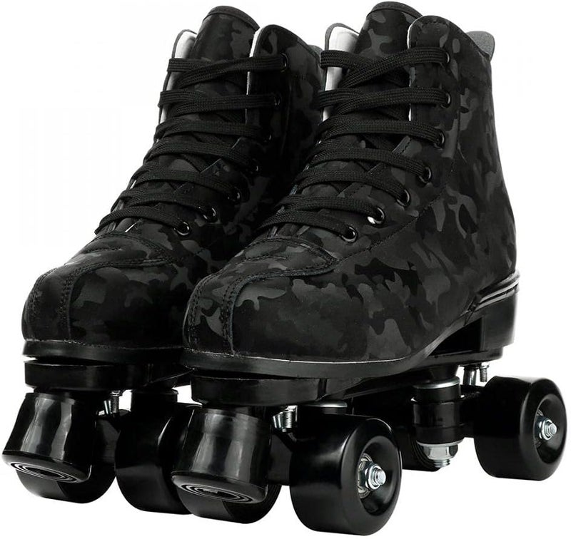 جيسي Outdoor Roller Skates Women Adult with Light Up Wheels Black Quad Skating for Men Youth Boys Girls - Image 1